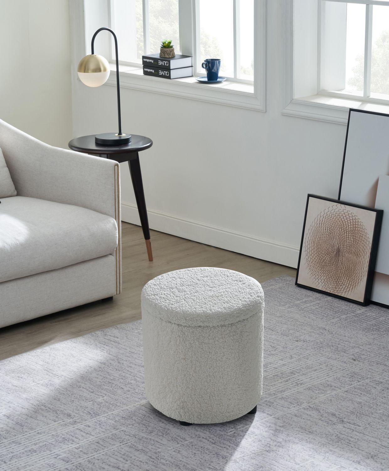 Hometrends Rangement bouclé  avec couvercle Rangement bouclé