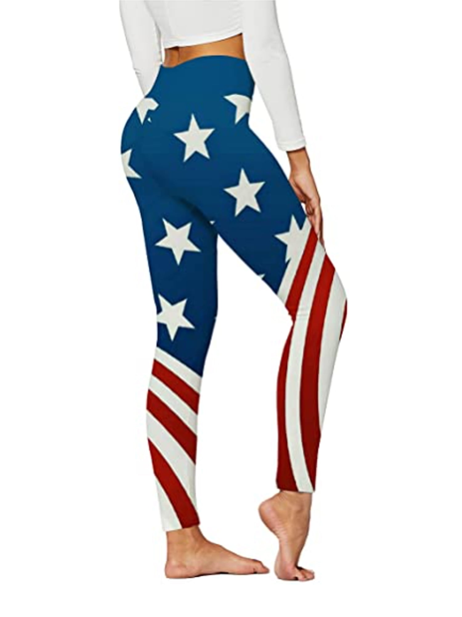 Printed Tights for Women American Flag Patriotic Pantyhose Skinny Body ...