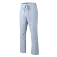 thumbnail image 3 of kpoplk Men's Drawstring Linen Pants Casual Summer Beach Loose Trousers(Light Blue,L), 3 of 6
