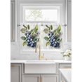 thumbnail image 2 of Half Window Curtains 24 Inches Long, Blueberries Window Treatment Curtain Drapes, Farmhouse Blue Fruits Green Botanical Short Curtains Tiers for Kitchen Over Sink, 27.5"x24", 2 Panels, 2 of 7