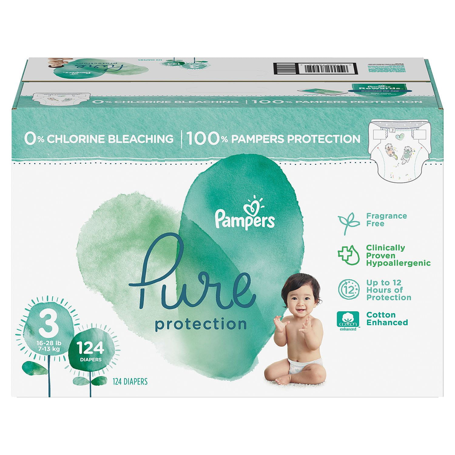 [100 Clinically proven hypoallergenic] 'Pampers' Pure Protection