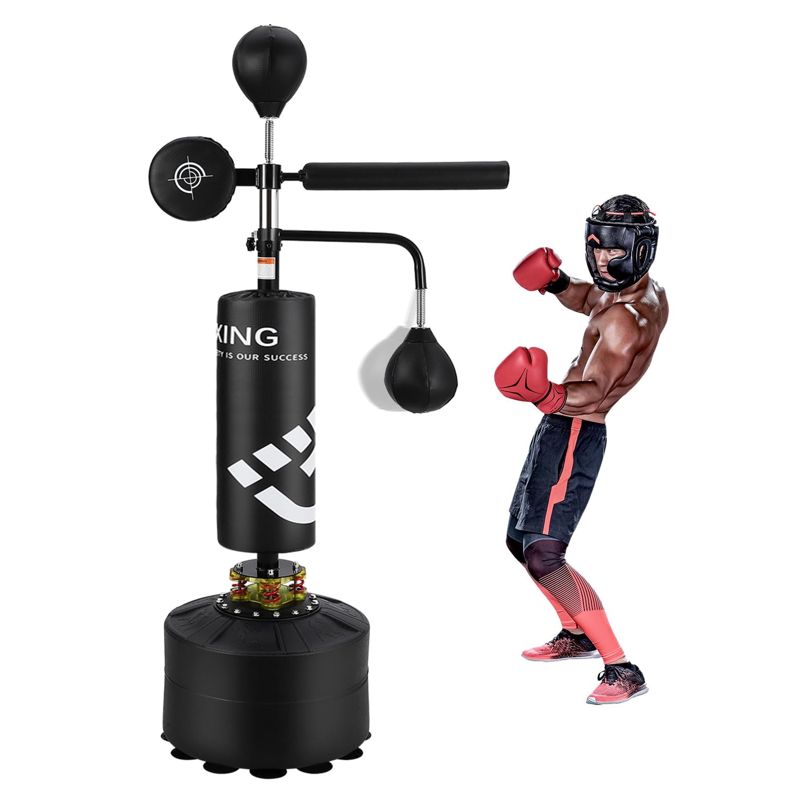 Yeshouse 5-in-1 Freestanding Punching Bag with Stand – Adjustable Height Boxing Bag for Adults & Kids, Reflex Bar, Speed Bags, Hitting Target, Heavy Kickboxing Bag