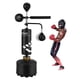 thumbnail image 2 of QinaQin Costal de box 5 en 1 con base para adultos y niños, incluye barra de reacción, pera loca y objetivo de golpeo, altura ajustable para kickboxing, 2 of 9