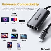 GearIT USB-C to HDMI 2.1 8K HDR Adapter, 8K@60Hz or 4K@120Hz DP Alt Mode, Type C Thunderbolt 3/4 Compatible for MacBook Pro 2020, iPad Pro 2020, Galaxy S20, and More