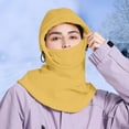 thumbnail image 2 of XIAOCHA Men’S Adjustable‑Fastener Balaclava Solid Hats Outdoor Fall‑Winter Snood,Yellow, 2 of 4