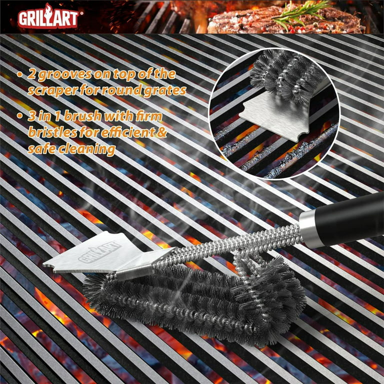 Stainless Steel Barbecue Cleaning Brush, Grill Grate Scrubber