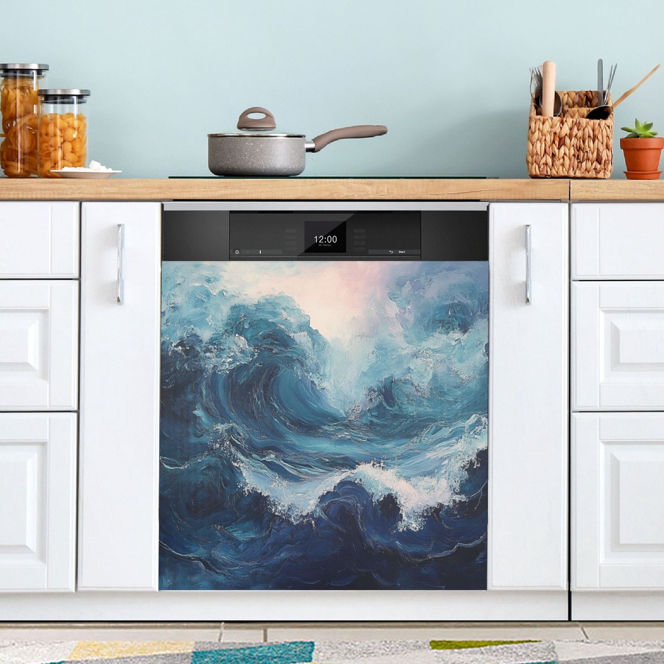 Dishwasher Magnetic Sticker 23x26 Inch Refrigerator Magnetic Sticker Washing Machine Magnetic Sticker Kitchen Panel Magnetic Sticker Home Decor Super Cool Sea