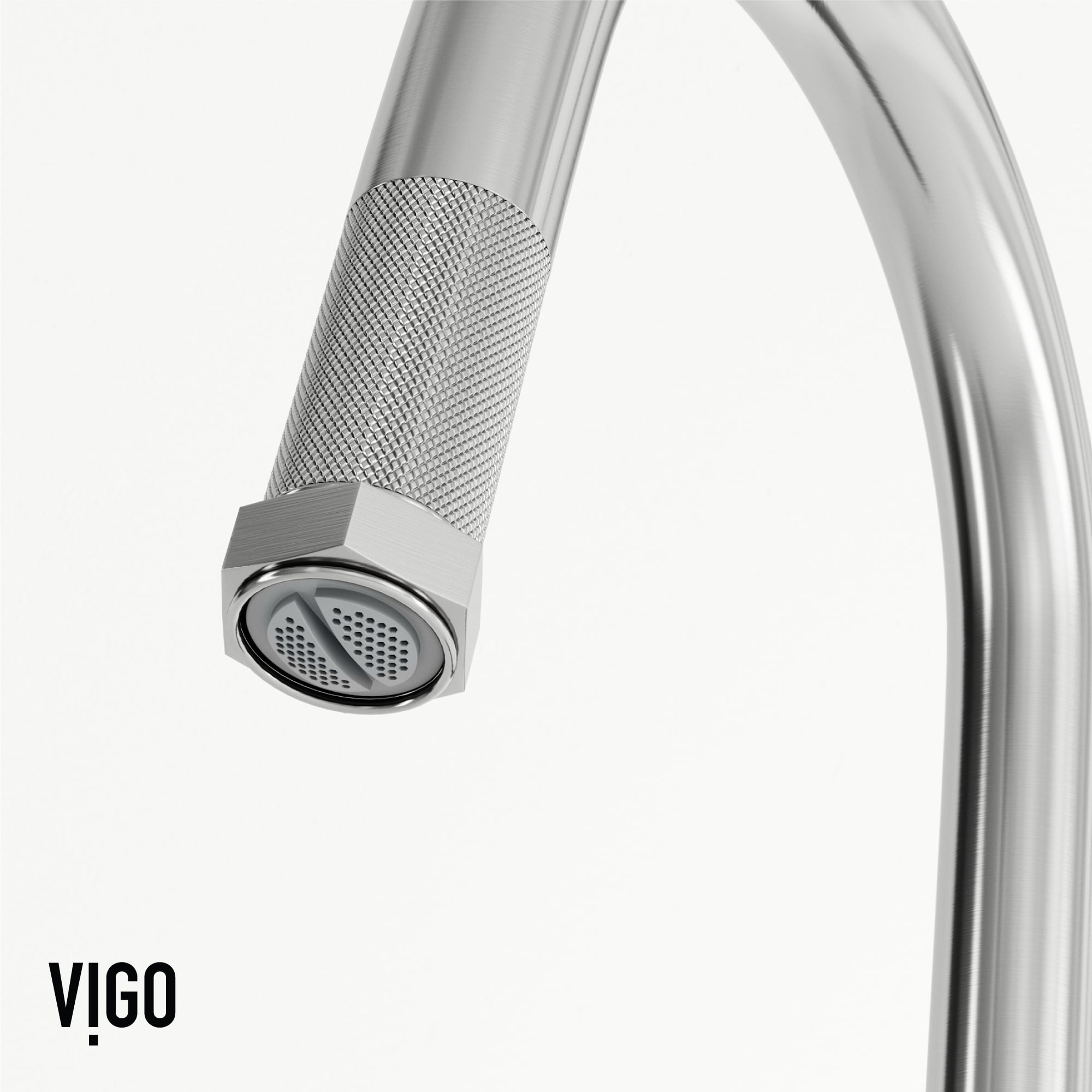 Open Box VIGO Hart Arched Single Handle Pull-Down Spout Kitchen Faucet in Stainless Steel