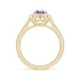 thumbnail image 2 of ANGARA Natural 1.25 ct Tanzanite & Diamond Scalloped Halo Ring in 14K Yellow Gold for Women (Size-8x6mm) | December Birthstone, Anniversary, Jewelry Gift for Women | Natural Tanzanite Ring, 2 of 9