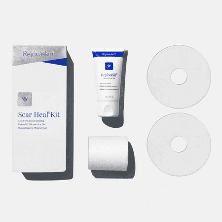 Rejuvaskin Scar Heal Kit - Scar Kit For Breast Circle Pair - Scar Treatment for Soften, Flatten, Reduce and Recover Scars - Scar Gel, Circle Pair Silicone Sheet & Medical Tape - Physician Recommended
