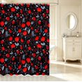 thumbnail image 2 of Erosebridal Playful Ladybug Shower Curtain 72Wx78L,Dreamy Daisy Flowers Bath Curtain,Black Green, 2 of 5