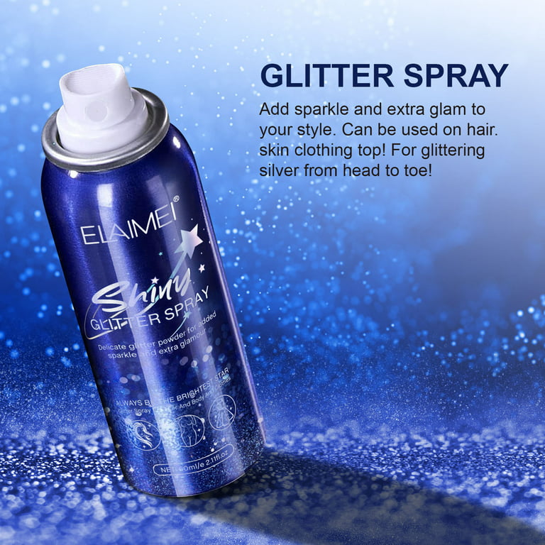 LATIBELL Body Glitter Spray, Silver Glitter Spray for Hair and