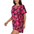 thumbnail image 2 of "Wukai Orchids Flowers Women's Pajama Set - Short-Sleeve Top and Shorts with Elastic Waistband and Pockets for Loungewear, Yoga, and Casual Wear-X-Large, 2 of 8