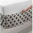 thumbnail image 2 of Ethnic Art Bed Skirt, Abstract Folkloric Design Tile Inspired Cultural Influences, Elastic Bedskirt Dust Ruffle Wrap Around for Bedding Decor, 4 Sizes, Champagne and Charcoal Grey, by Ambesonne, 2 of 2