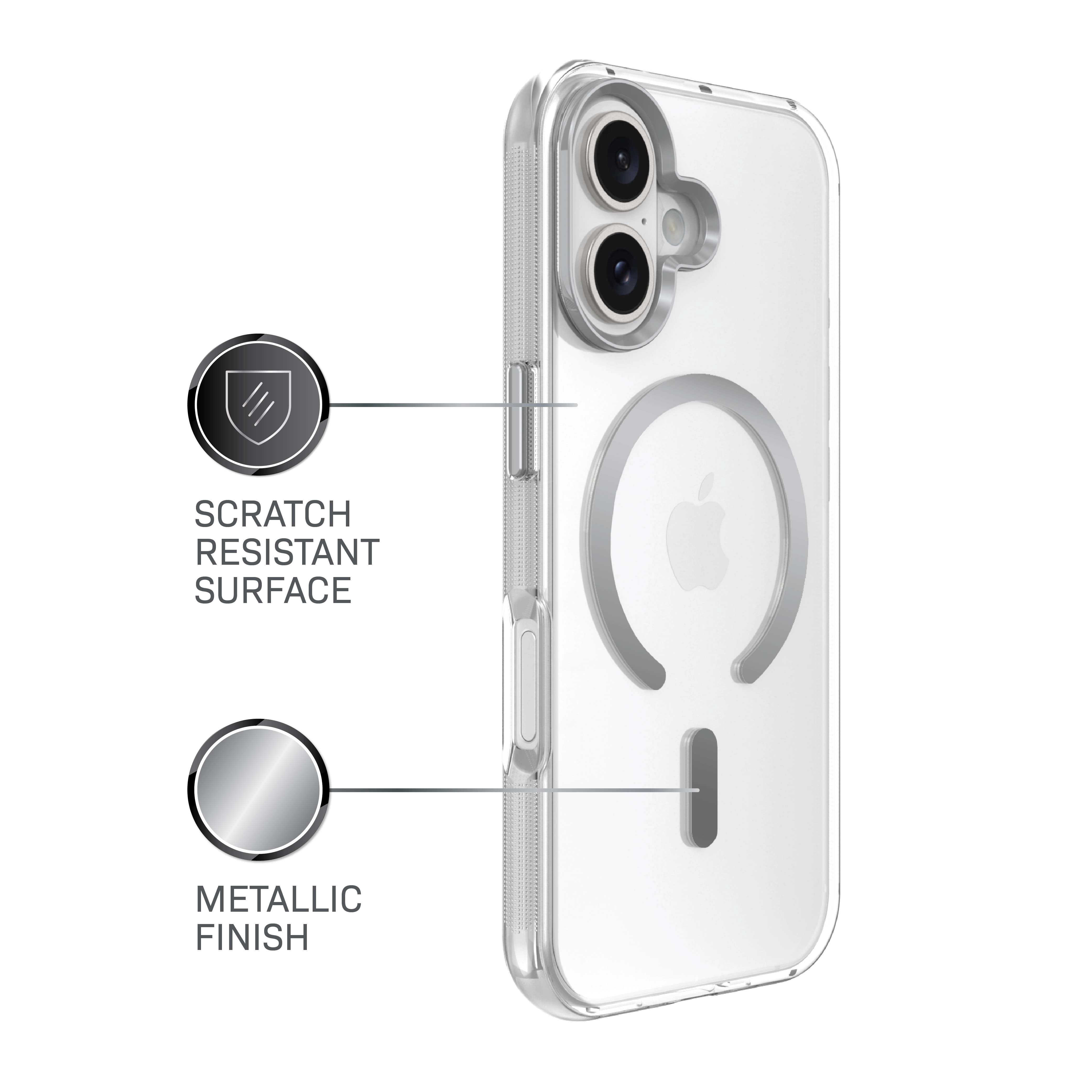 Body Glove Reflector Phone Case for iPhone 17, MagSafe Compatible - Clear/Silver