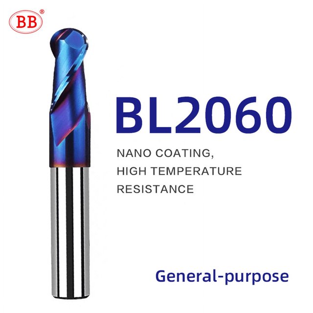 BB Ball Nose End Mill Tungsten Carbide Cutter CNC Router Bit Milling Tool R0.5 6mm 8mm 10mm HRC45 55 65 2 Flute FWZ