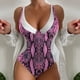 thumbnail image 1 of WILLBEST Traje De Baño Mujer Short Traje De Baño A Juego Con Estampado En V Profundo Para Mujer, 1 of 5