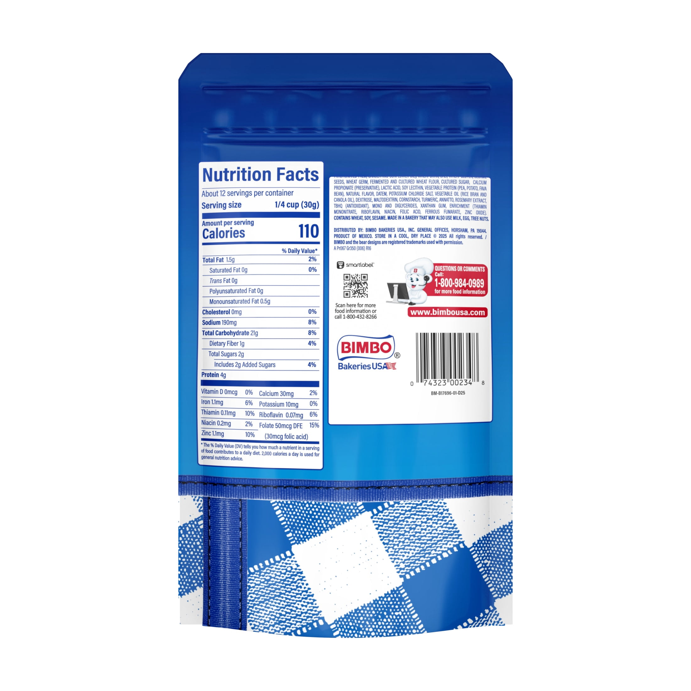 Bimbo Pan Molido Original Bread Crumbs, 12.35 oz, Plain Bread Crumbs, Bag