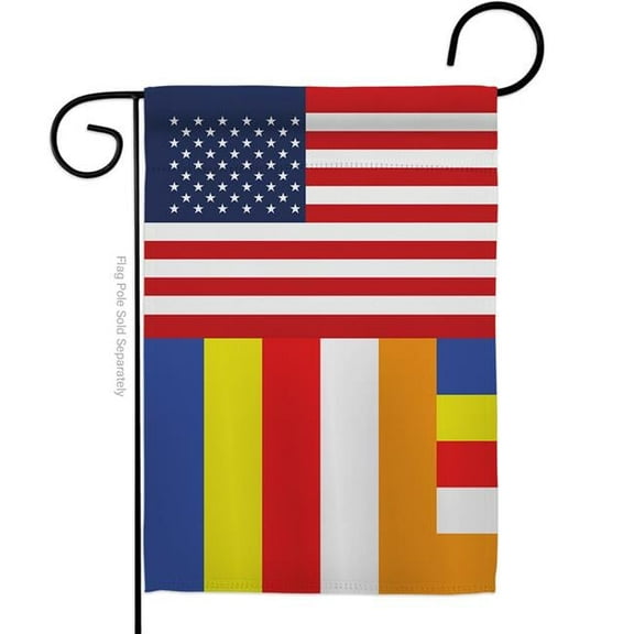 Americana Home & Garden G142857-BO US Buddhist Religious Faith Double-Sided Decorative Garden Flag, Multi Color