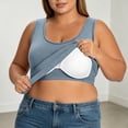 thumbnail image 2 of SNKSDGM Female Women's Tank Tops 3X Ribbed Tank Tops for Women Cropped Built in Bra Shelf Bra Camisoles Adjustable Spaghetti Strap Tank Tops Basic Layer, 2 of 7