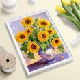 thumbnail image 2 of Girasol 5D bricolaje redondo completo taladro diamante pintura hogar colgante abalorios manualidades FLhrweasw Nuevo, 2 of 9
