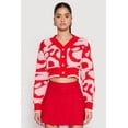 thumbnail image 2 of Womens Daisy Tufted Knit Cropped Cardigan, 2 of 4
