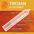 thumbnail image 3 of Trojan Ultra Ribbed Latex Lubricated Condoms for Men, 3 Count, 3 of 9