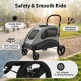 thumbnail image 2 of Foldable Dog Stroller for Large Dogs 135 LBS Capacity, 360° Rotating Wheels with One-Foot Brake, Pet Wagon with Breathable Mesh, Adjustable Handle and Storage Pocket, 2 of 7