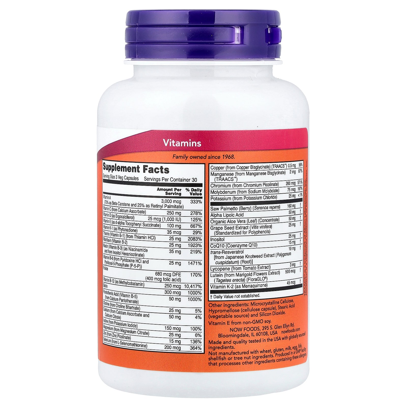 thumbnail image 5 of NOW Foods ADAM, Superior Men's Multi, 90 Veg Capsules, 5 of 5