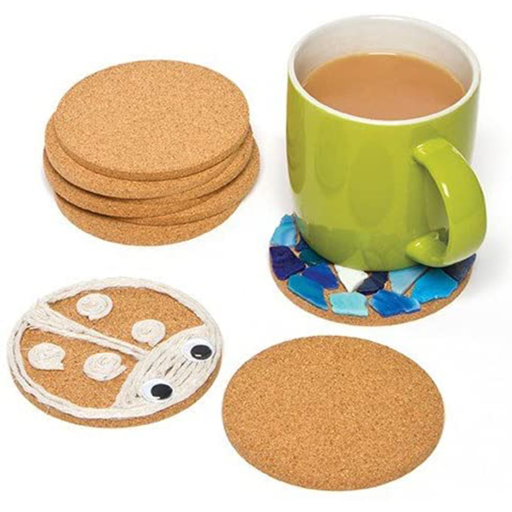 Homcomoda Ceramic Coasters with Cork Backing Absorbent Round Stone Coaster Set Coasters for Drinks Set of 4 Aqua 