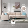 thumbnail image 2 of ZAFLY Canapé Sectionnel en L, Canapé d'Angle Modulaire 6 Places, Ensembles de Meubles de Salon - Beige, 2 of 6
