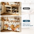 thumbnail image 4 of Fall Orange Pumpkins Small Sink Skirt 10"Wx11"L,Dustproof Under Sink Curtain with Self Adhesive Tape,Thanksgiving Floral Maple Leaf Cabinet Curtain Cover for Bathroom Vanity,Kitchen Storage Shelf,RV, 4 of 9