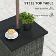 thumbnail image 5 of Outsunny All Weather Wicker Side Table with 1.5" Umbrella Hole, Square Outdoor End Table with UV-Resistant Frame, Storage Space for Patio, Mixed-Gray, 5 of 9