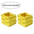 thumbnail image 5 of MyGift 4-Inch Folded Design Yellow Ceramic Plant Pot Planter, Set of 2, 5 of 7