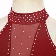 thumbnail image 6 of Alvivi Lyrical Dance Costume for Women Shiny Halter Contemporary Ballet Dance Gymnastic Leotard Dress Burgundy XL, 6 of 7