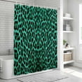 thumbnail image 6 of Green Leopard Print Shower Curtain, Waterproof Shower Curtains for Bathroom, Farmhouse Abstract Animal Patterned Washable Fabric Bathtub Curtain Set Bath Decor with 12 Hooks 72"x78", 6 of 8