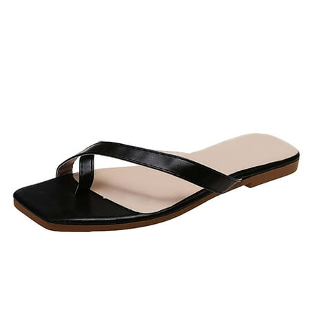 

Wiueurtly Mouth And Flat Large Slippers Fish Solid Color Sandals Size Women s Fashion Women s sandals Women s Slide Sandals Size 7 9 Wide Sandal
