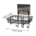 thumbnail image 2 of Bathroom Wall-Mounted Soap Rack Iron Holder with Hook 1Pcs, 2 of 5