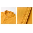 thumbnail image 4 of Men's Banded Collar Dress Shirts Long Sleeve Button Down Shirt Casual Solid Formal Regular Fit Blouse Business Work Tee, 4 of 5