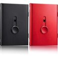 thumbnail image 1 of 2 Pack Business Card Holder, Thumb Reader Business Card Holder Sliding Business Card Holder Stainless Steel Business Card Holder Large Design (Black/R, 1 of 5