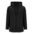thumbnail image 5 of Women's Lightweight Open Front Long Sleeve Cardigan, Button Down Hooded Zip Up Casual Sweater, Fall Winter Loose Fit Knit Cover Up for Daily Wear and Outdoor Activities Black L, 5 of 7