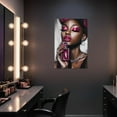 thumbnail image 4 of AVOI Pink African American Wall Art Black Women Art Wall Decor Elegant Woman Canvas Prints Fashion Charm Girl Poster for Female Bedroom Home Frame: 8x10in, 4 of 6