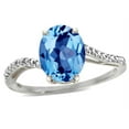 thumbnail image 2 of Star K� Big Stone Oval 10x8 Blue Topaz Bypass solitaire engagement promise ring, 2 of 9