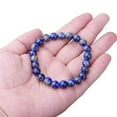 thumbnail image 4 of Xiao Hua Pulsera de cuentas de piedra lapislázuli natural de 8 mm, pulsera elástica unisex, regalo de joyería, 1 pieza, 4 of 5