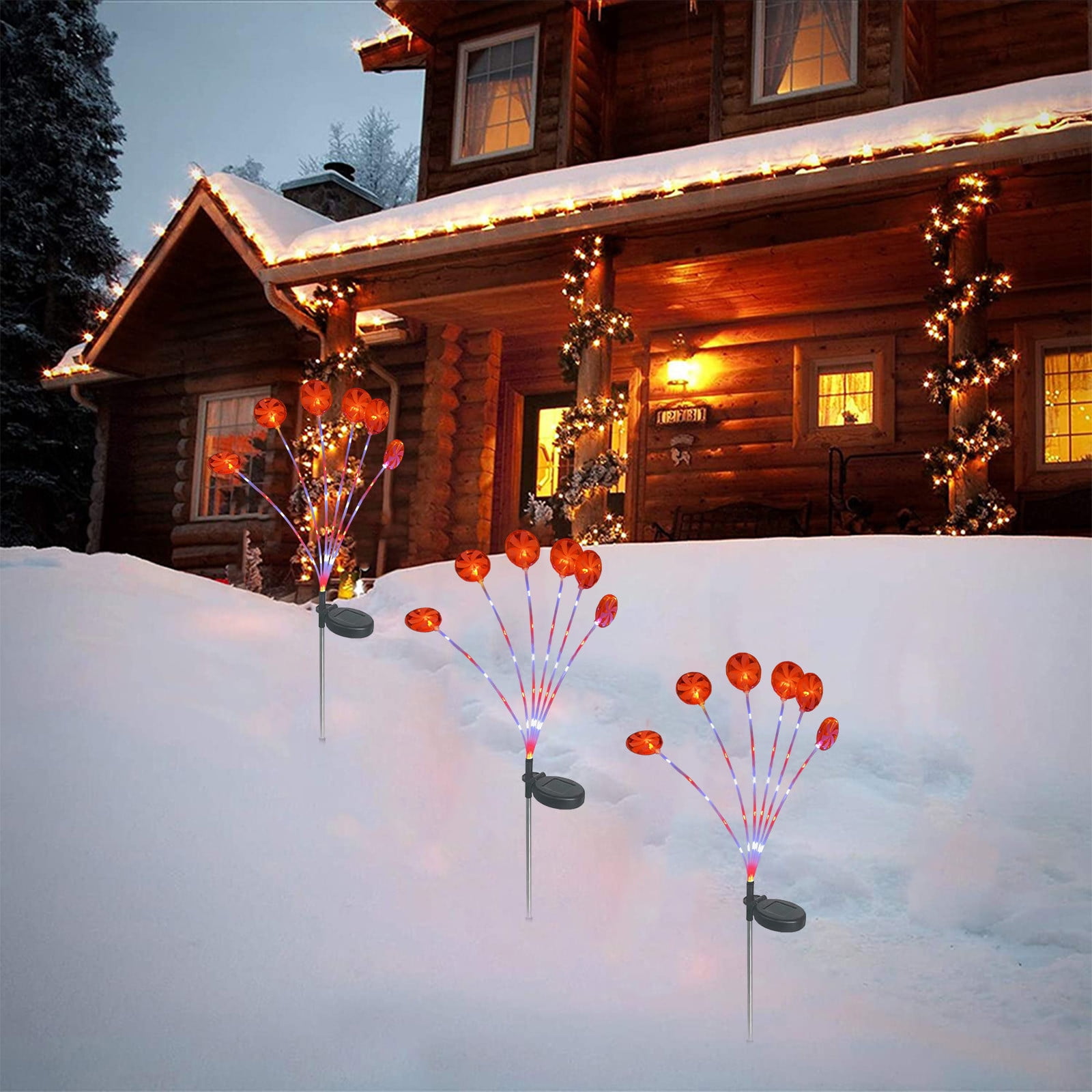 EUDIDV Festive String Lights Outdoor Solar Christmas Light ,Solar Powered Prelit Small Christmas For Holiday Outside Garden Yard Decor Xmas Lights