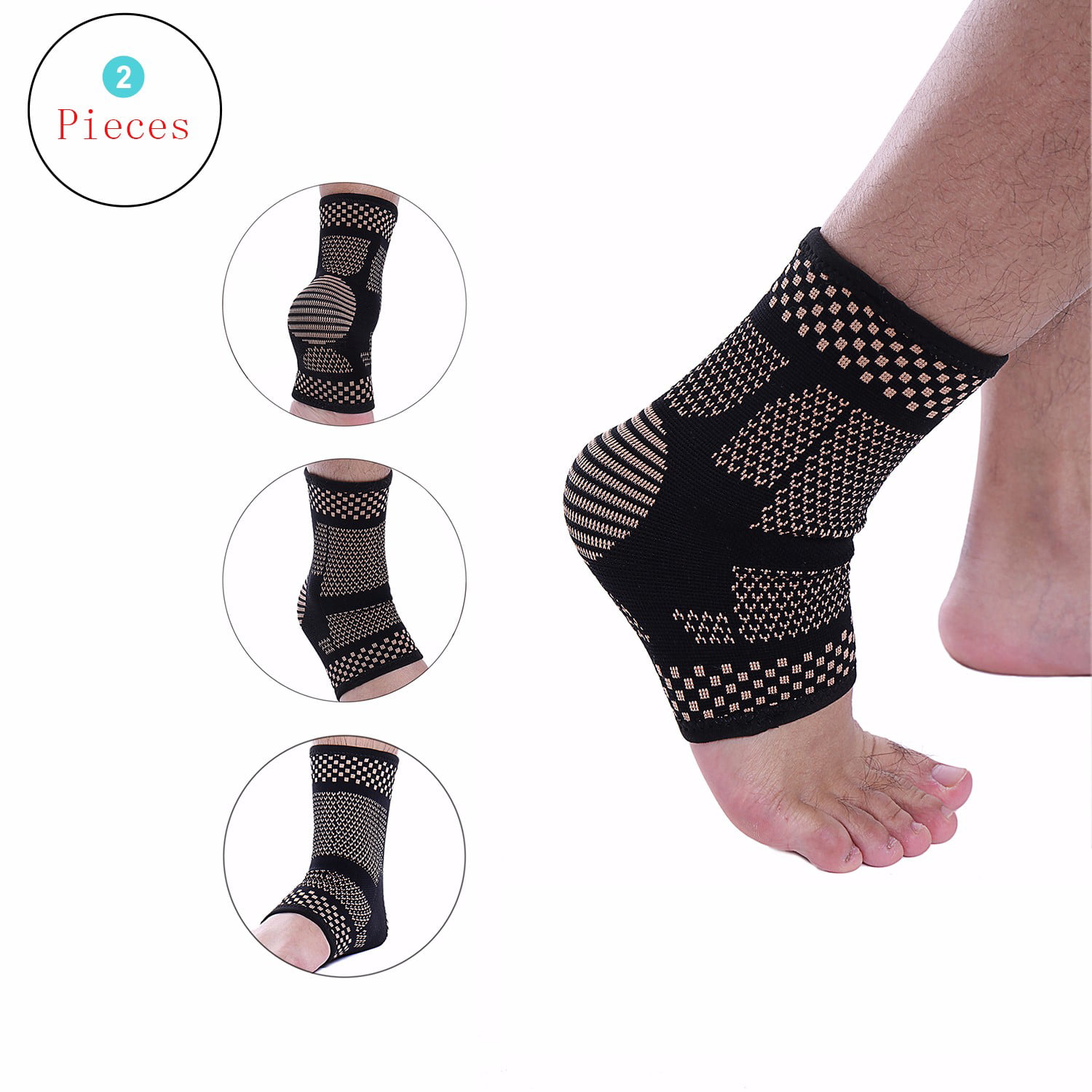 CFR Ankle Brace Breathable Compression Support Sleeve Plantar Fasciitis,Ankle Stabilizer Foot Socks withAdjustable Strap for Swelling & Heel Spur Pain,Soothe Achy Feet,Running,Basketball 