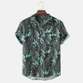 thumbnail image 1 of Men Spring Summer Casual Slim Printed Short Sleeve Beach Shirts Top Blouse, 1 of 6
