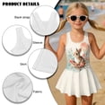 thumbnail image 4 of DISNIMO Bunny Flower Printed Girls Swimsuits One-Piece Swimwear with Skirt Hawaiian Summer Swim Dress Quick Dry Bathing Suit for Beach Pool Party, 4 of 8