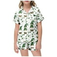 thumbnail image 1 of MIASHUI Pyjama de la Saint-Patrick pour Filles, Haut à Manches Courtes et Shorts, Ensemble 2 Pcs, Vert, 3-4 Ans, 1 of 4