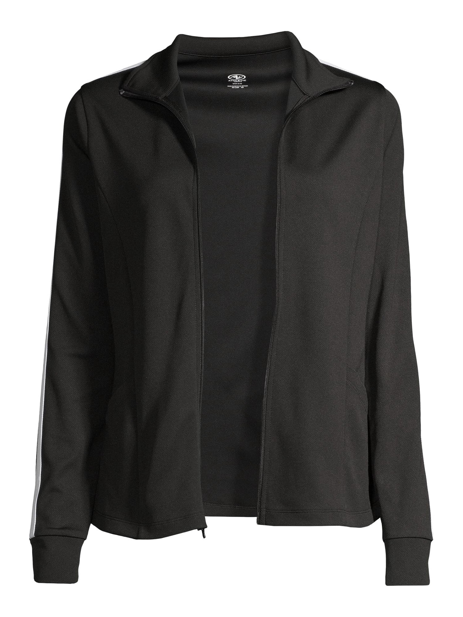 Athletic Works Women's Athleisure Track Jacket with Contrast Stripes